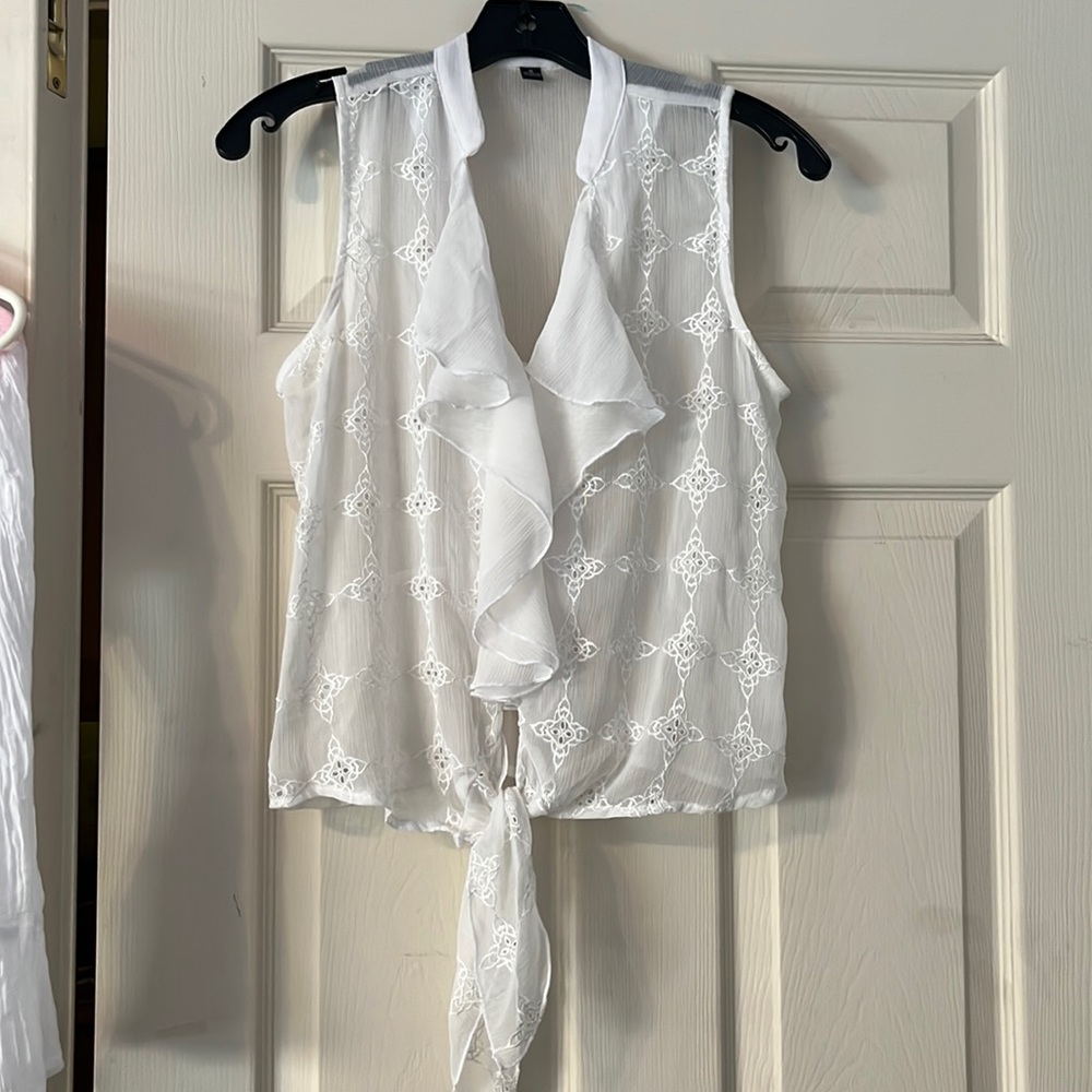 White sheer blouse